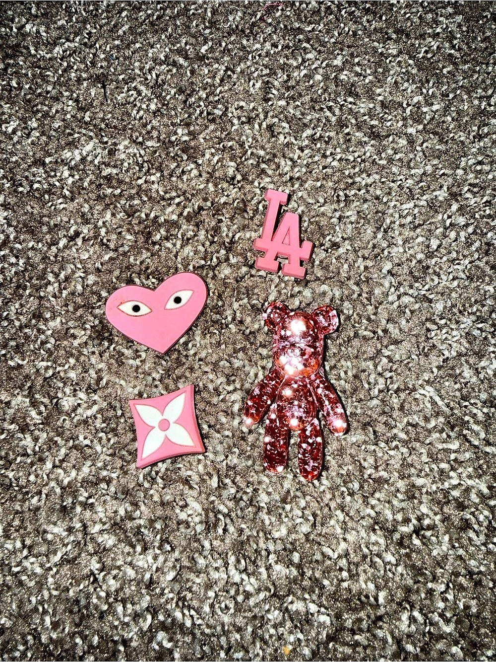 Pink croc charm set